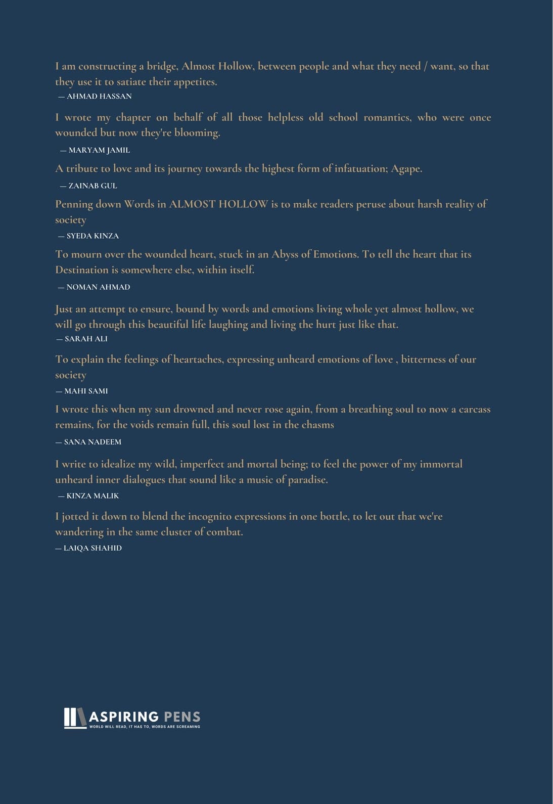 Almost Hollow - back cover