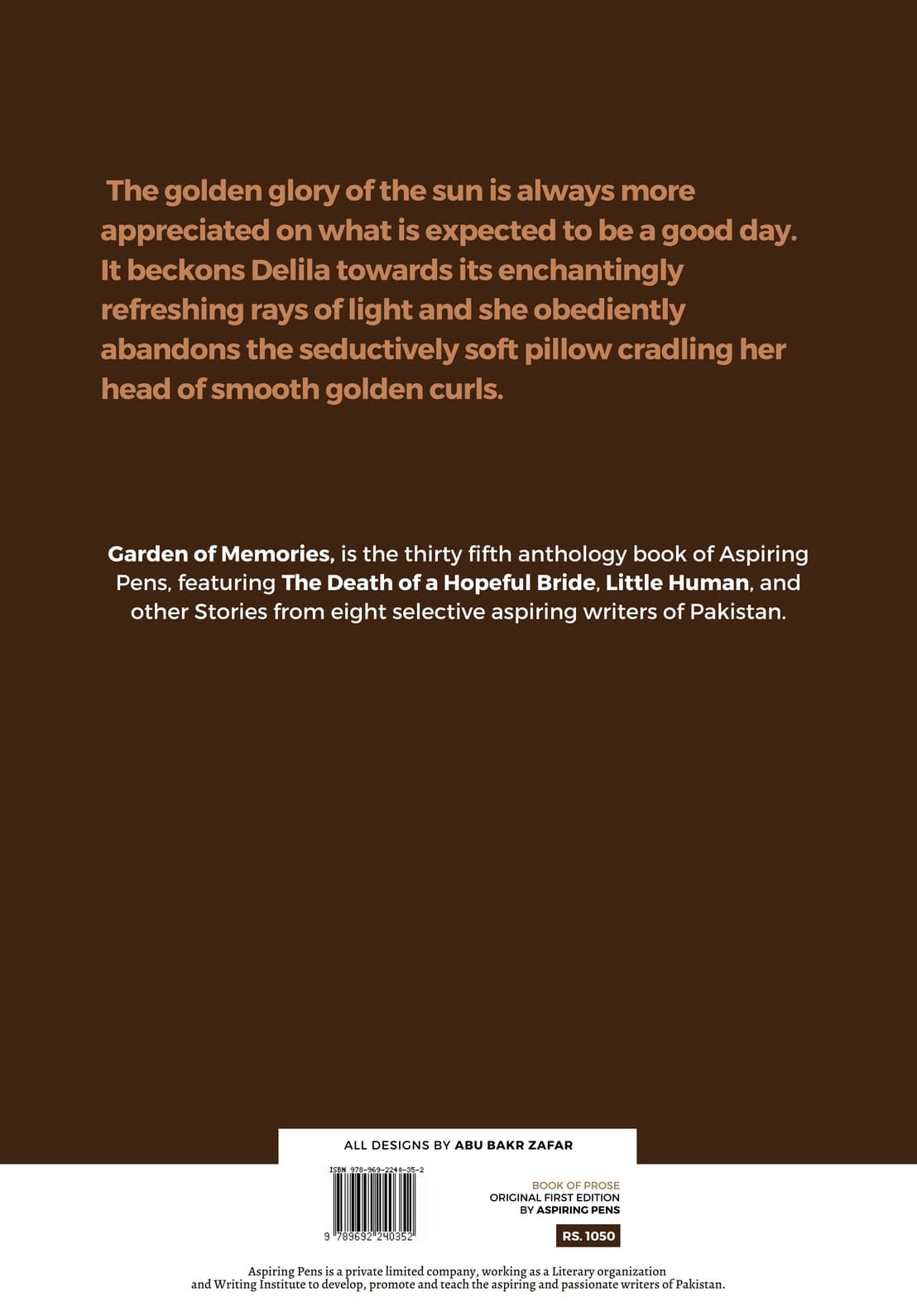 Garden of Memories — back cover
