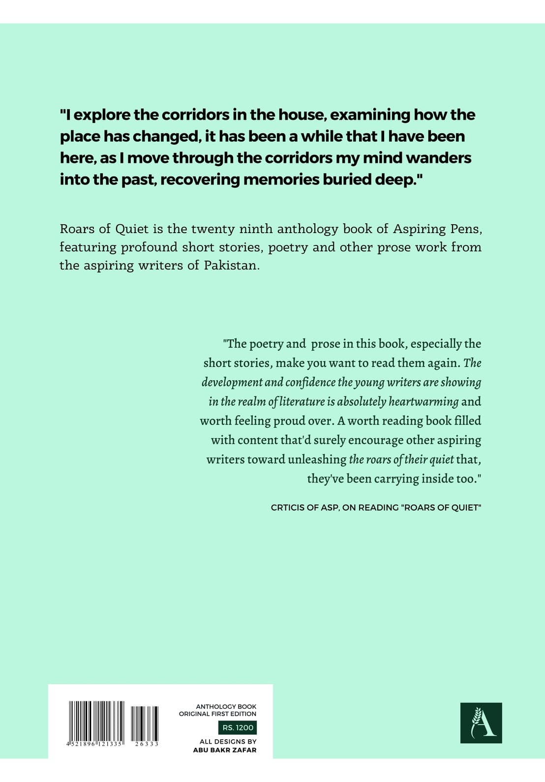 Roars of Quiet — back cover
