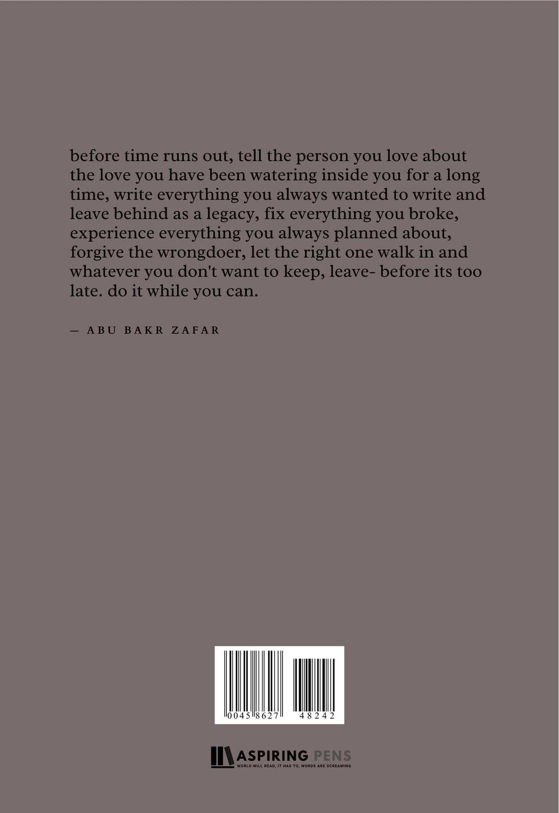 Before its Too Late I - back cover