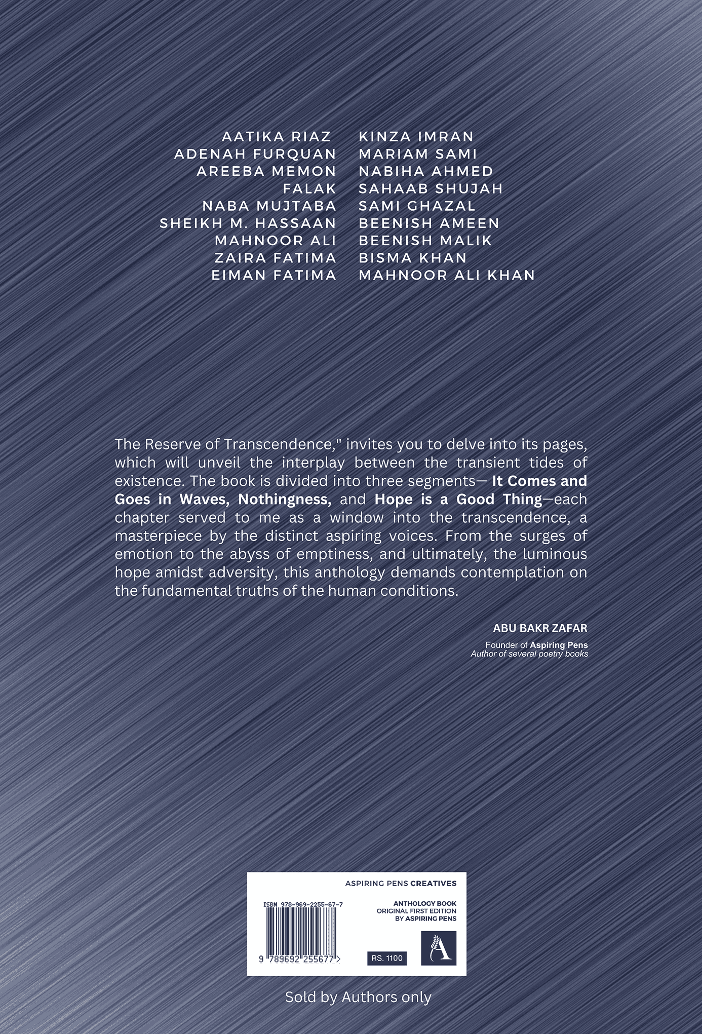 Reserve of Transcendece - back cover
