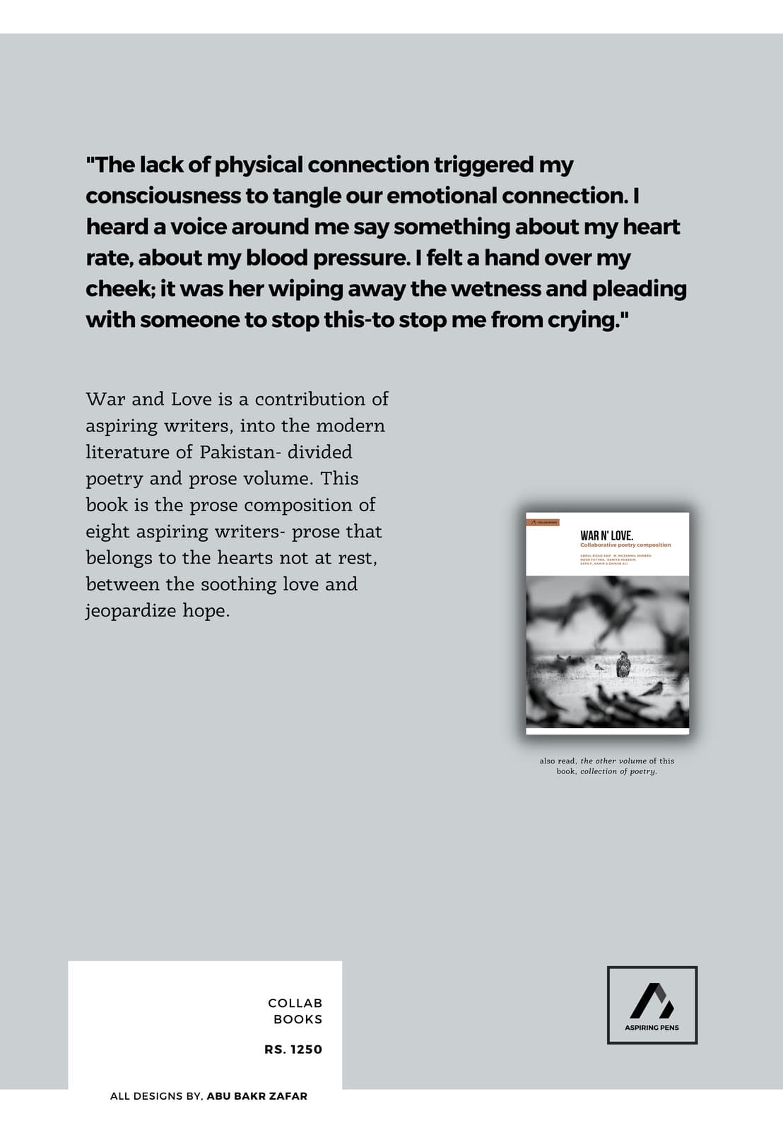 War and Love (Prose) - back cover