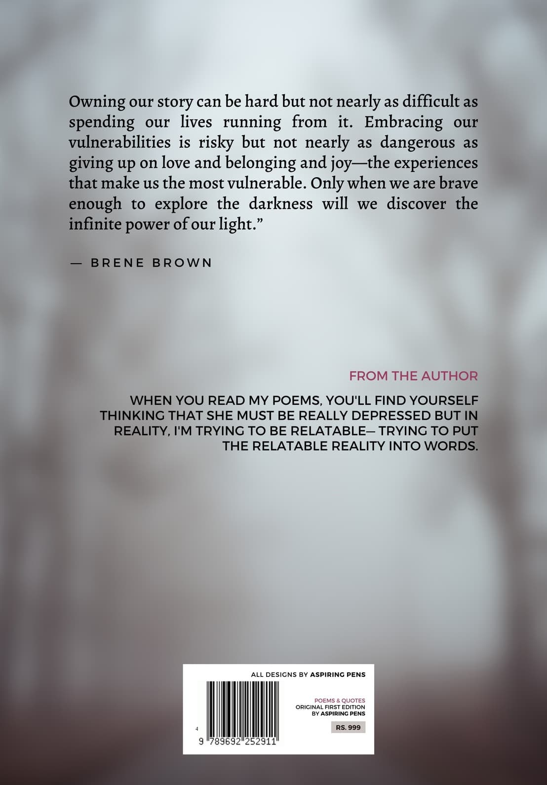 Reality in Words by Laiba Farooq Hadi — back cover