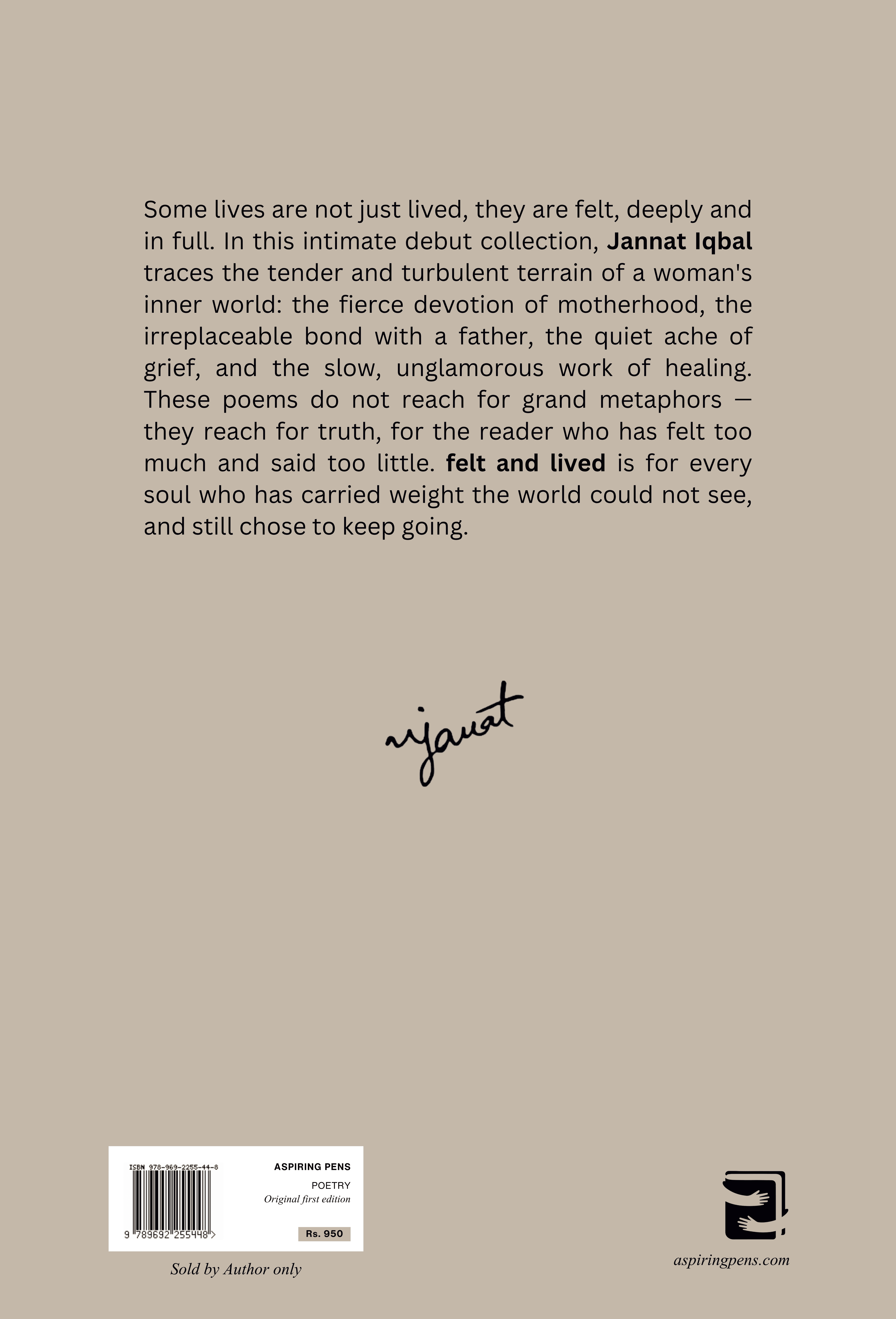 Felt and Lived - back cover